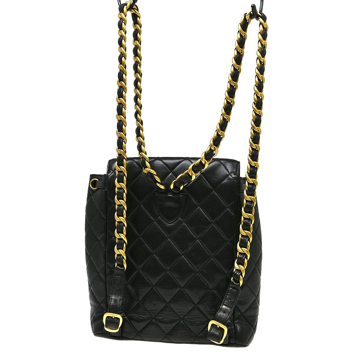 Chanel Duma Drawstring Backpack Quilted Leather Black Leather Backpack Bag (Authentic Pre-Loved)