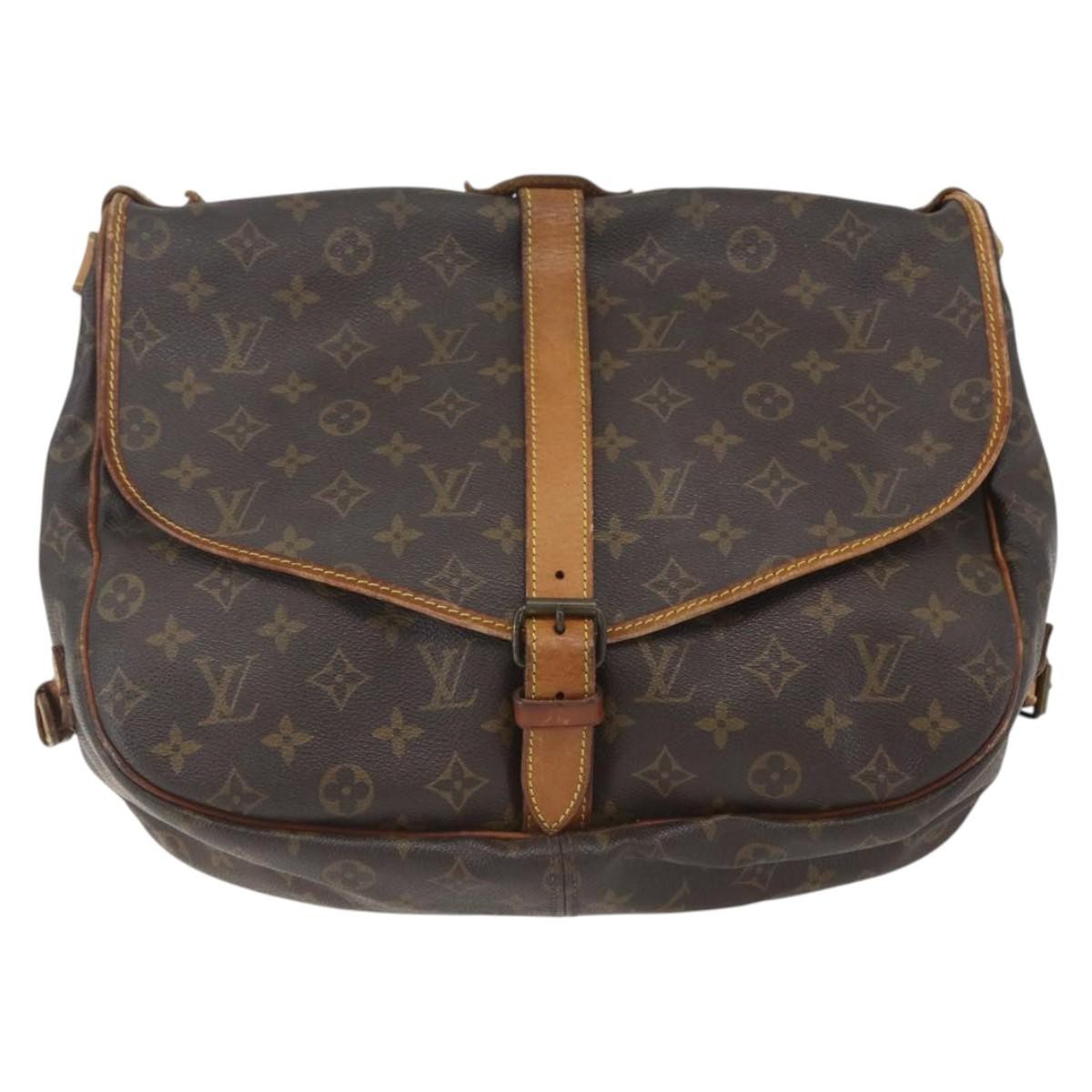 Louis Vuitton Saumur Handbag Monogram Canvas Brown Canvas Shoulder Bag Bag (Authentic Pre-Loved)
