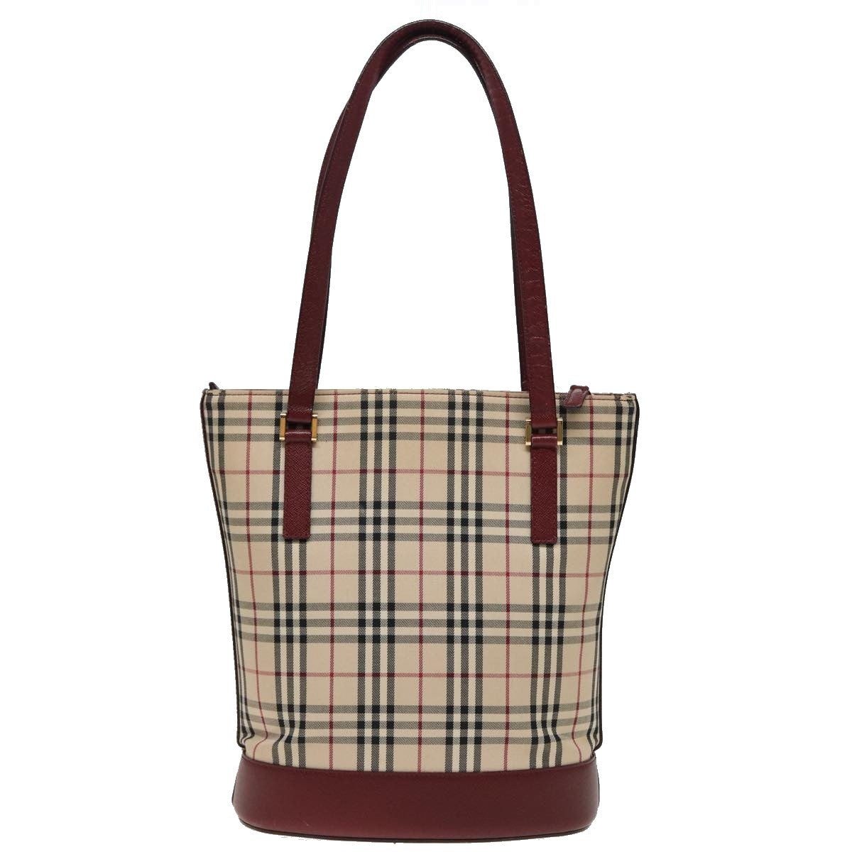 Burberry Nova Check Tote Canvas And Leather Beige Canvas Tote Bag Bag (Pre-Loved)