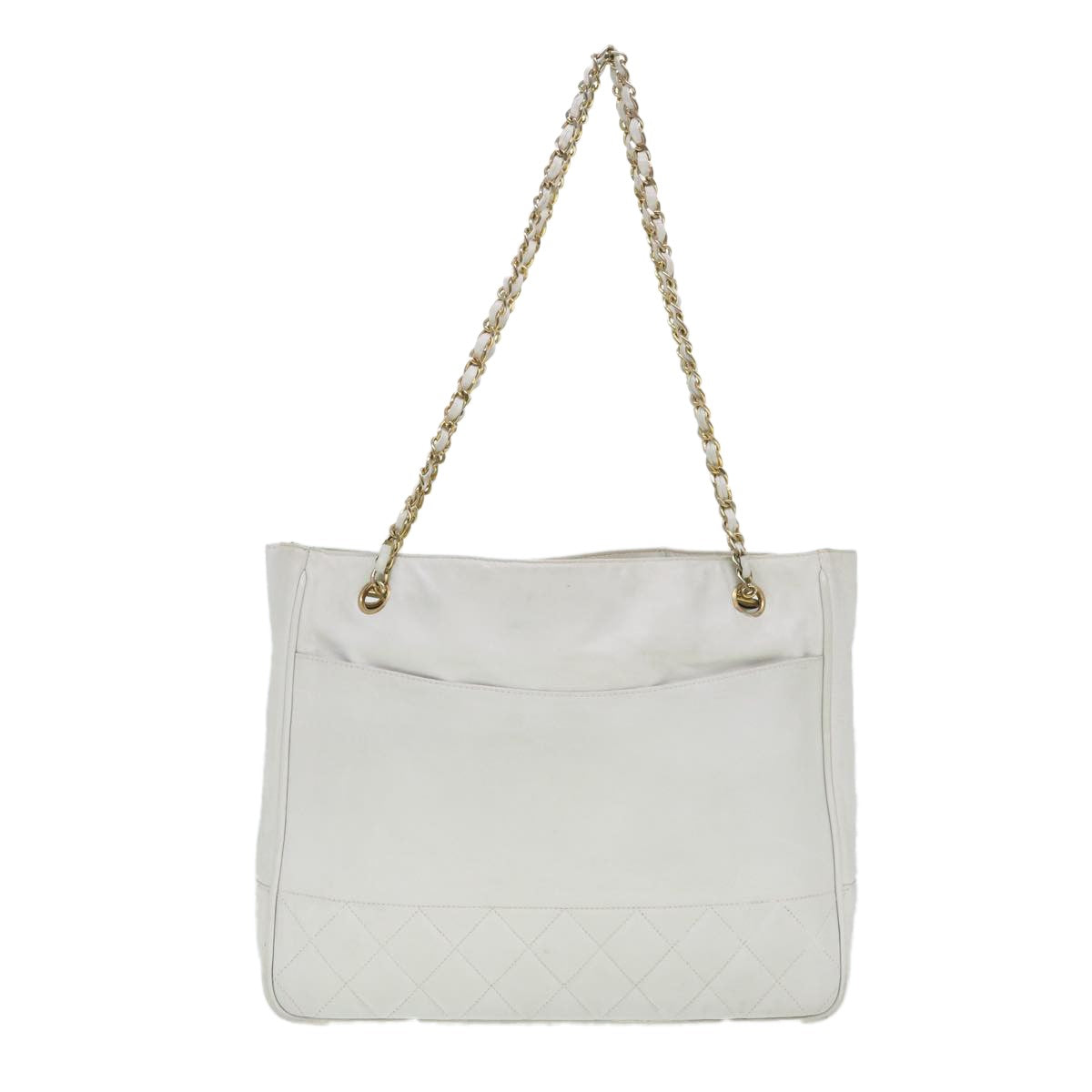 Chanel Chanel Vintage Shopping Tote Lambskin White Leather Shoulder Bag Bag (Authentic Pre-Loved)
