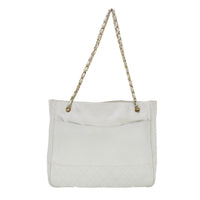 Chanel Chanel Vintage Shopping Tote Lambskin White Leather Shoulder Bag Bag (Authentic Pre-Loved)