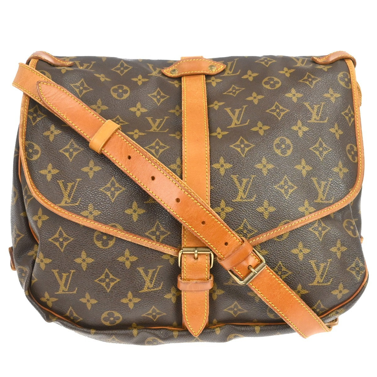Louis Vuitton Louis Vuitton Saumur Handbag Monogram Canvas Brown Canvas Shoulder Bag Bag (Pre-Loved)