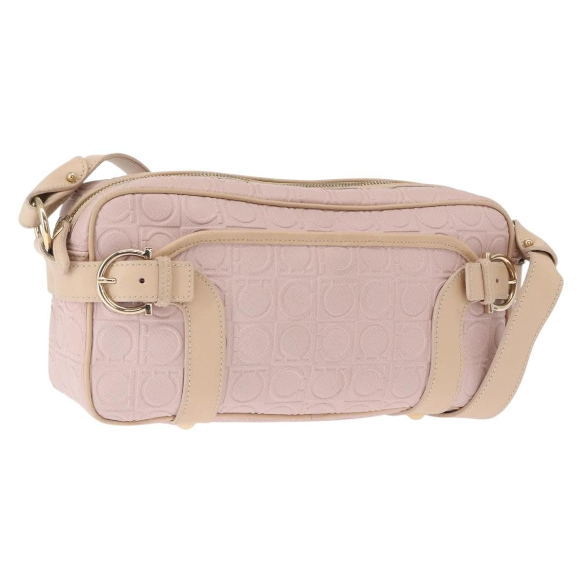 Salvatore Ferragamo Gancini Shoulder Bag Leather Pink Leather Shoulder Bag Bag (Authentic Pre-Loved)