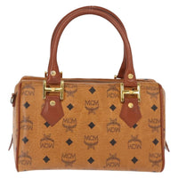 MCM Visetos Logogramme Handbag Canvas And Leather Brown Pvc Handbag (Authentic Pre-Loved)