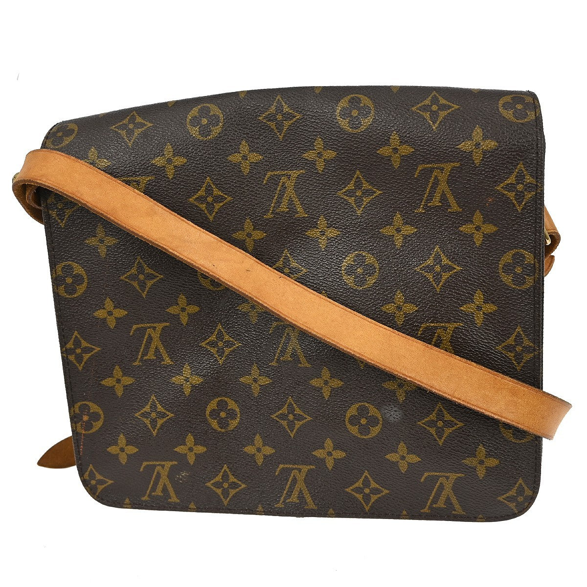 Louis Vuitton Cartouchiere Handbag Monogram Canvas Brown Canvas Shoulder Bag Bag (Authentic Pre-Loved)