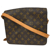 Louis Vuitton Cartouchiere Handbag Monogram Canvas Brown Canvas Shoulder Bag Bag (Authentic Pre-Loved)