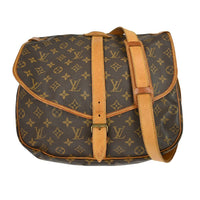 Louis Vuitton Saumur Handbag Monogram Canvas Brown Canvas Shoulder Bag Bag (Pre-Loved)