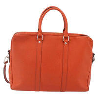Louis Vuitton Porte-Documents Voyage Briefcase Taiga Leather Orange Leather Briefcase Bag (Authentic Pre-Loved)