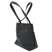 Gucci Double Pocket Tote Gg Canvas Black Canvas Tote Bag Bag (Pre-Loved)