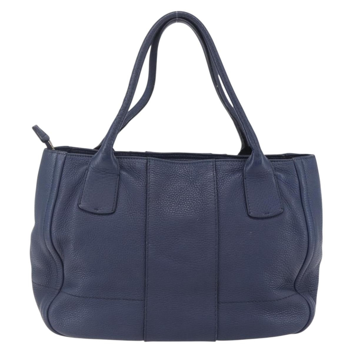 Salvatore Ferragamo Izzie Gancini Embossed Tote Soft Calf Blue Leather Tote Bag Bag (Pre-Loved)