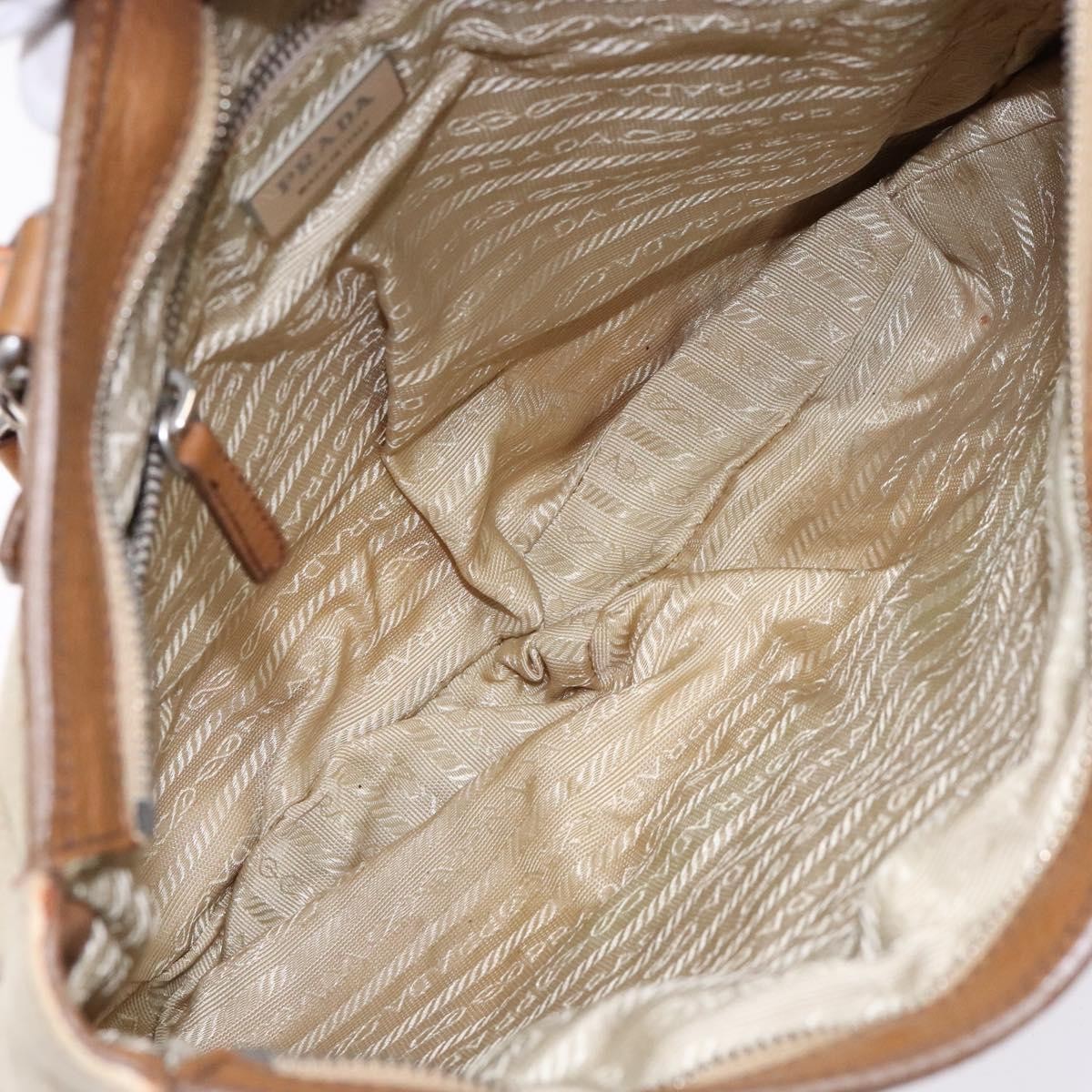 Prada Vintage Convertible Tote Canvas And Leather Beige Canvas Tote Bag Bag (Pre-Loved)