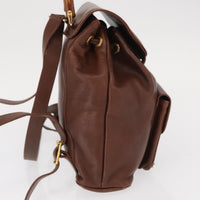 Gucci Vintage Bamboo Backpack Leather Brown Leather Backpack Bag (Authentic Pre-Loved)