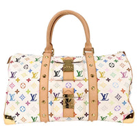 Louis Vuitton Keepall Bag Monogram Multicolor White Canvas Travel Bag Bag (Authentic Pre-Loved)