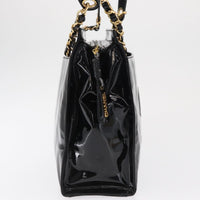 Chanel Vintage Timeless Chain Shoulder Bag Patent Black Patent_Leather Shoulder Bag Bag (Pre-Loved)