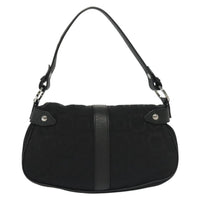 Salvatore Ferragamo Gancini Handbag Canvas Black Canvas Handbag (Authentic Pre-Loved)