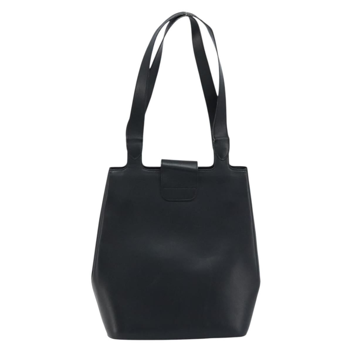 Salvatore Ferragamo Vintage Tote Bag Leather Black Leather Tote Bag Bag (Pre-Loved)
