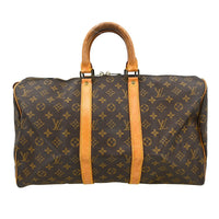 Louis Vuitton Keepall Bag Monogram Canvas Brown Canvas Travel Bag Bag (Authentic Pre-Loved)