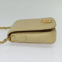 Chanel Vintage Cc Chain Flap Bag Quilted Lambskin Beige Leather Shoulder Bag Bag (Authentic Pre-Loved)