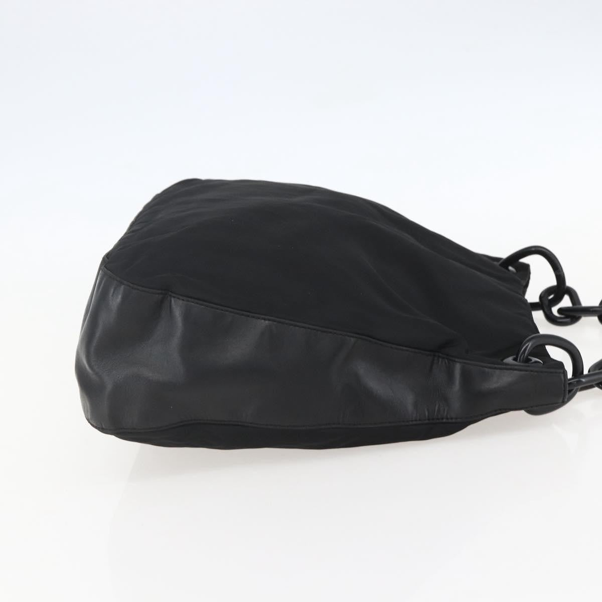 Prada Chain Shoulder Bag Tessuto Black Nylon Shoulder Bag Bag (Pre-Loved)