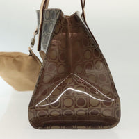 Salvatore Ferragamo Gancini Tote Vinyl Brown Plastic Tote Bag Bag (Authentic Pre-Loved)