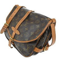Louis Vuitton Saumur Handbag Monogram Canvas Brown Canvas Shoulder Bag Bag (Pre-Loved)