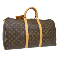 Louis Vuitton Keepall Bag Monogram Canvas Brown Canvas Travel Bag Bag (Pre-Loved)