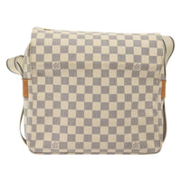 Louis Vuitton Naviglio Handbag Damier White Canvas Shoulder Bag Bag (Authentic Pre-Loved)