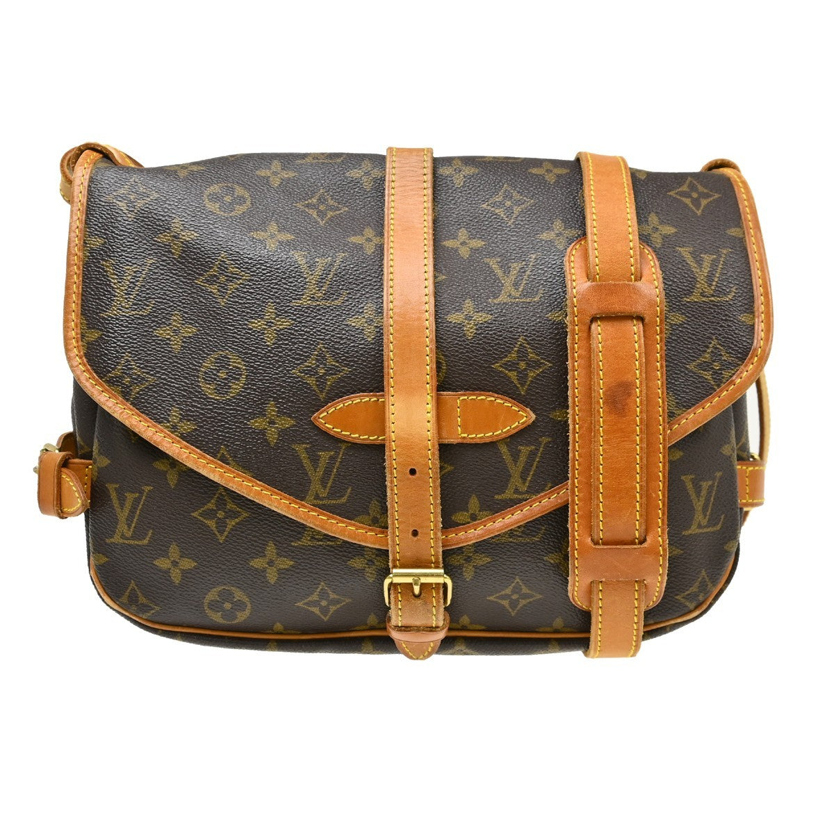 Louis Vuitton Louis Vuitton Saumur Handbag Monogram Canvas Brown Canvas Shoulder Bag Bag (Authentic Pre-Loved)