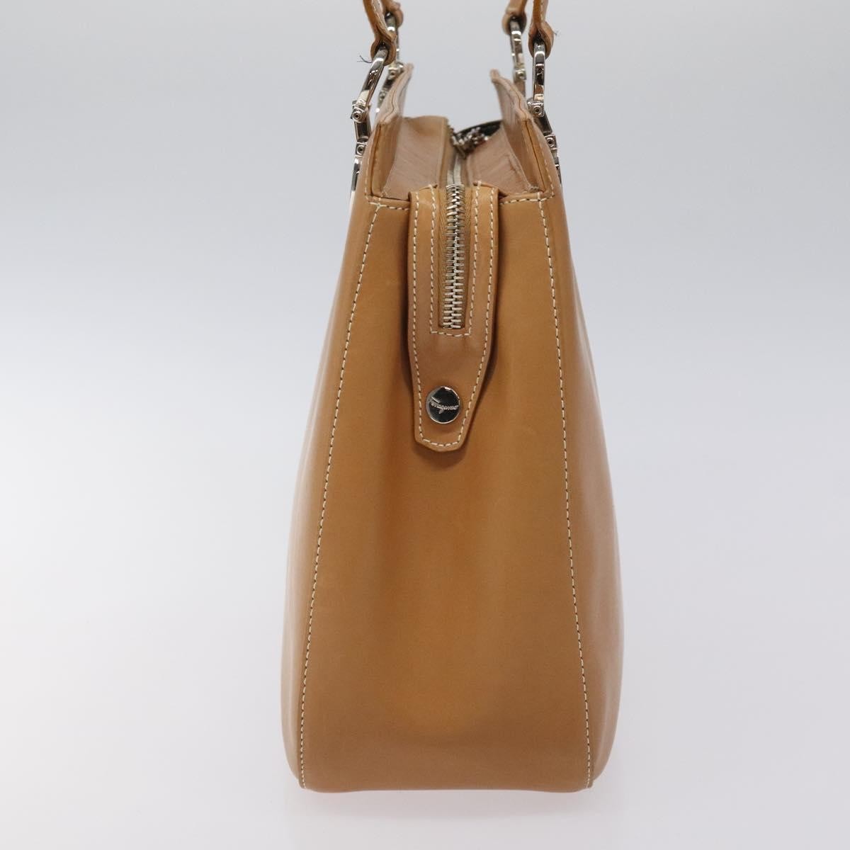 Salvatore Ferragamo Gancini Shoulder Bag Suede Brown Leather Shoulder Bag Bag (Authentic Pre-Loved)