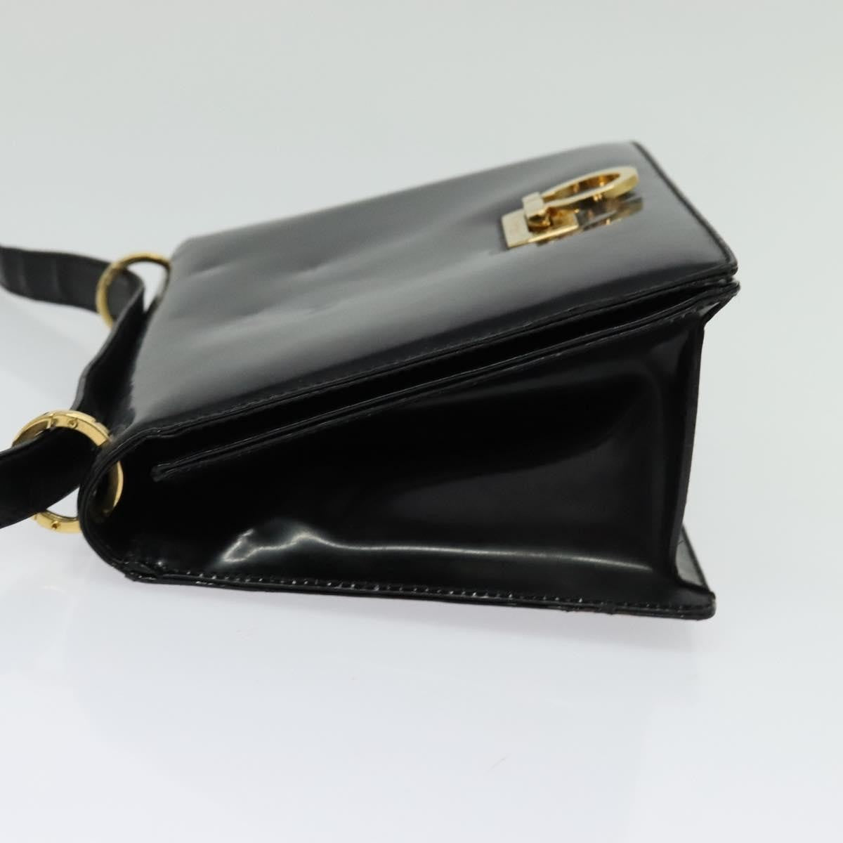 Salvatore Ferragamo Gancini Shoulder Bag Leather Black Leather Shoulder Bag Bag (Authentic Pre-Loved)