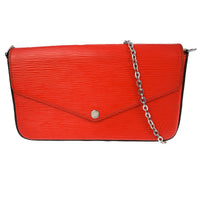 Louis Vuitton Felicie Pochette Epi Leather Red Leather Clutche & Pouche Bag (Authentic Pre-Loved)