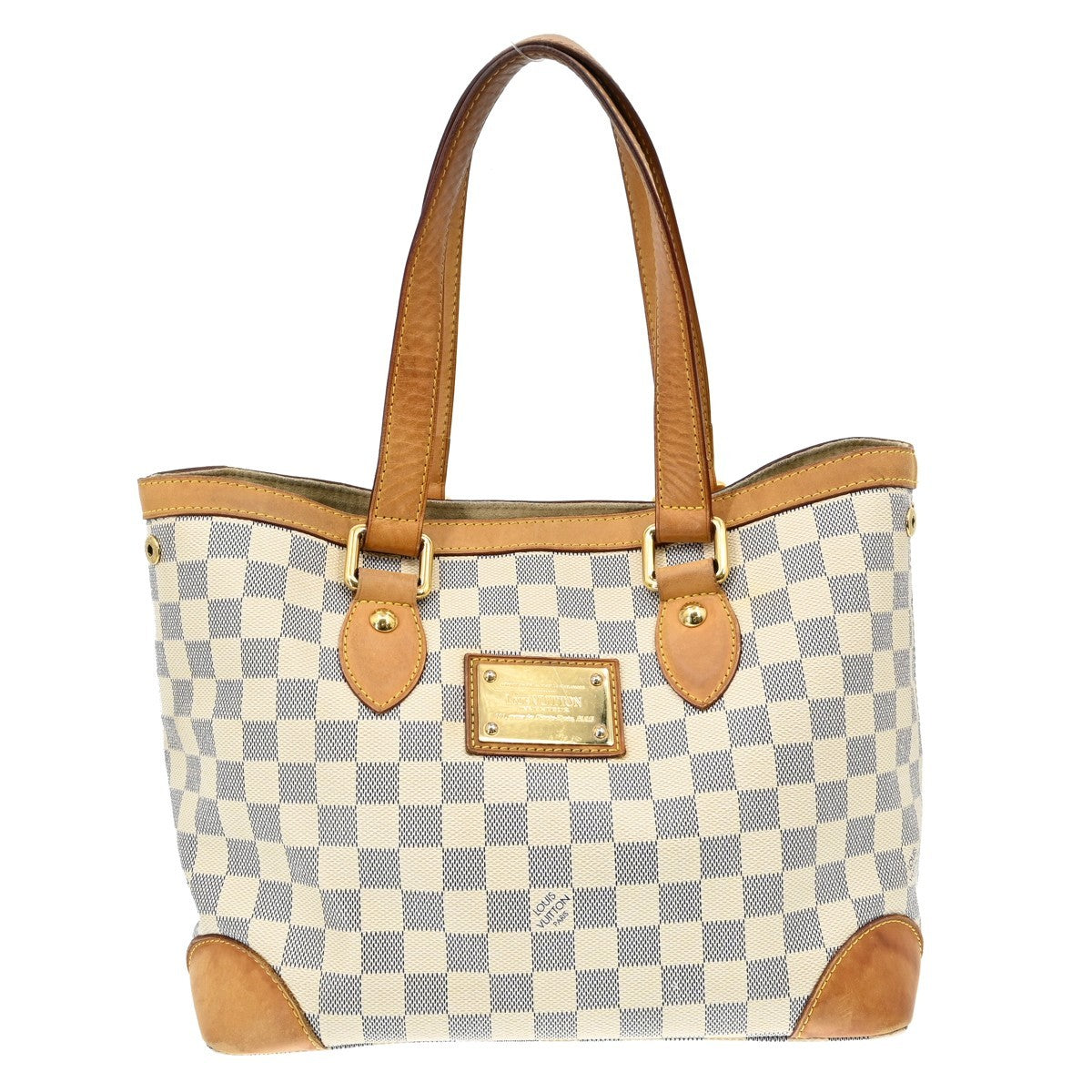 Louis Vuitton Hampstead Handbag Damier White Canvas Tote Bag Bag (Pre-Loved)