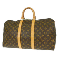 Louis Vuitton Keepall Bag Monogram Canvas Brown Canvas Travel Bag Bag (Authentic Pre-Loved)