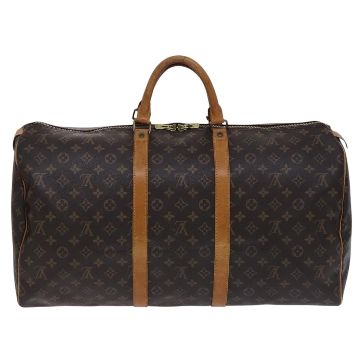 Louis Vuitton Keepall Bag Monogram Canvas Brown Canvas Travel Bag Bag (Pre-Loved)