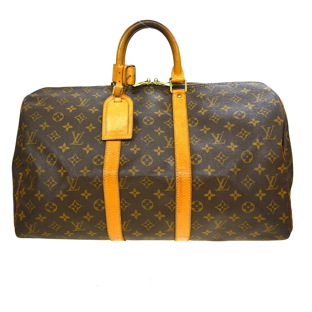 Louis Vuitton Keepall Bag Monogram Canvas Brown Canvas Travel Bag Bag (Pre-Loved)
