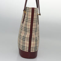 Burberry Nova Check Tote Canvas And Leather Beige Canvas Tote Bag Bag (Authentic Pre-Loved)