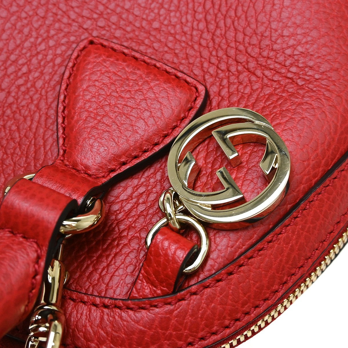 Gucci Guccissima Shoulder Bag Red Leather Shoulder Bag Bag (Pre-Loved)