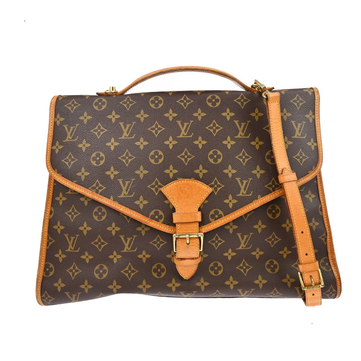 Louis Vuitton Beverly Briefcase Monogram Canvas Brown Canvas Briefcase Bag (Authentic Pre-Loved)