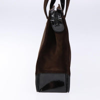 Chanel Vintage Logo Tote Suede Brown Suede Tote Bag Bag (Pre-Loved)
