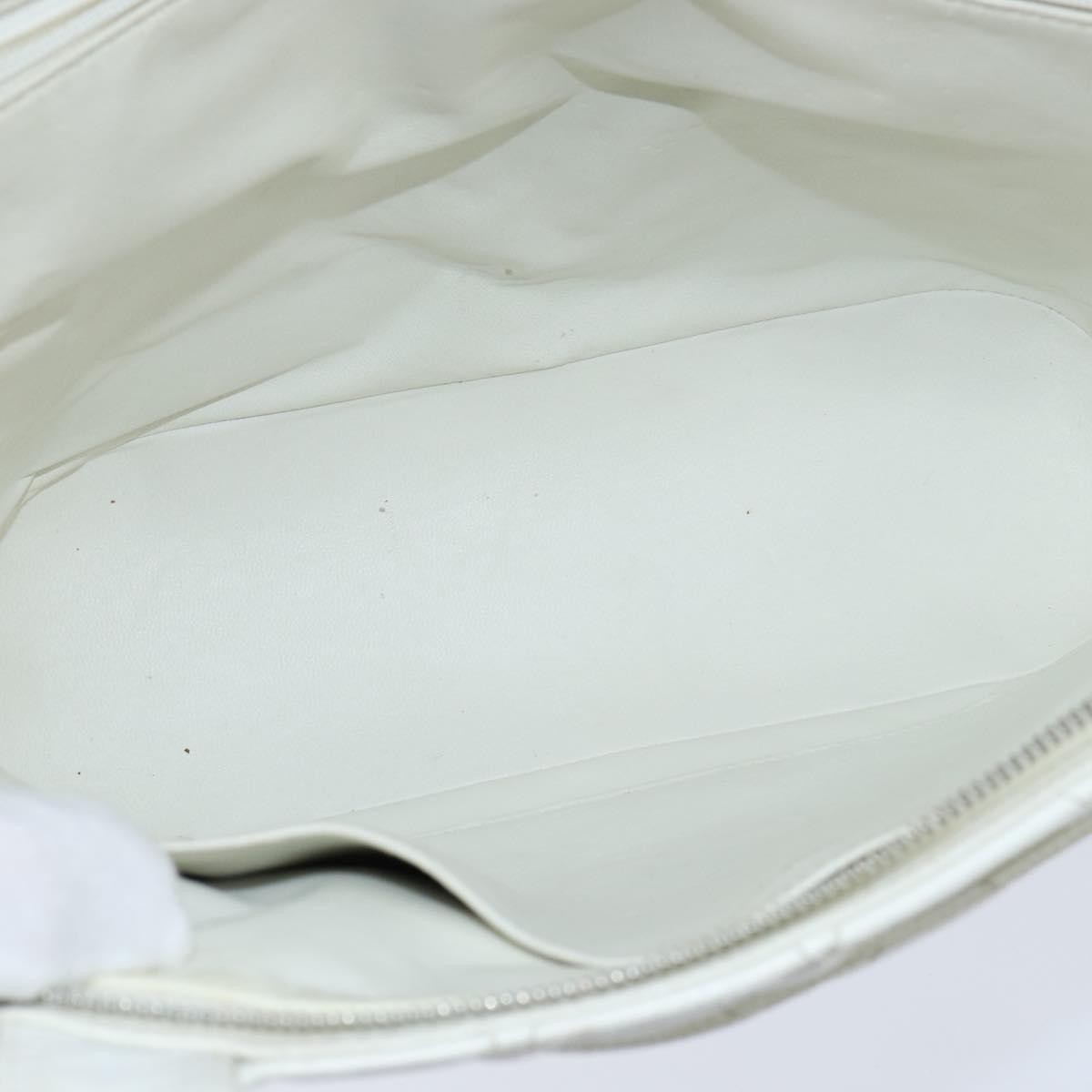 Chanel Vintage Cc Zip Around Bowler Bag Quilted Caviar White Leather Tote Bag Bag (Pre-Loved)