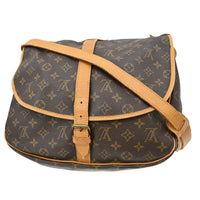 Louis Vuitton Saumur Handbag Monogram Canvas Brown Canvas Shoulder Bag Bag (Authentic Pre-Loved)