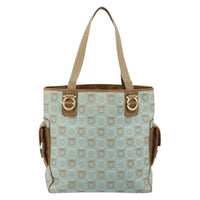 Salvatore Ferragamo Gancini Tote Gancini Canvas Blue Canvas Tote Bag Bag (Authentic Pre-Loved)