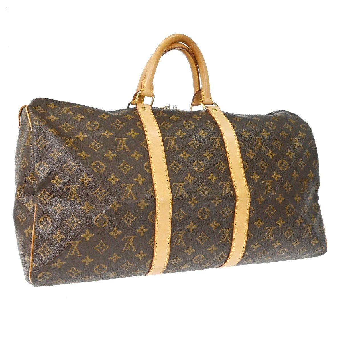 Louis Vuitton Keepall Bag Monogram Canvas Brown Canvas Travel Bag Bag (Authentic Pre-Loved)