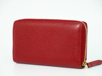 Gucci Gg Marmont Zip Around Wallet Leather Red Leather Wallets Accessory (Authentic Pre-Loved)