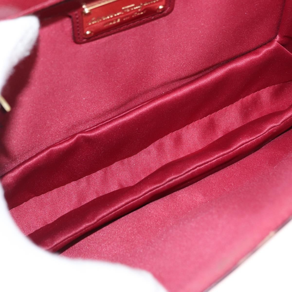 Salvatore Ferragamo Vala Chain Shoulder Bag Leather Burgundy Leather Shoulder Bag Bag (Authentic Pre-Loved)