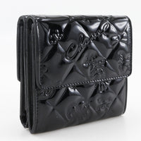 Chanel Bi-Fold Wallet Quilted Patent Black Patent_Leather Wallets Accessory (Authentic Pre-Loved)