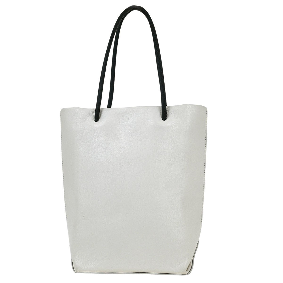 Chanel Essential Shopping Tote Leather White Calfskin Tote Bag Bag (Authentic Pre-Loved)
