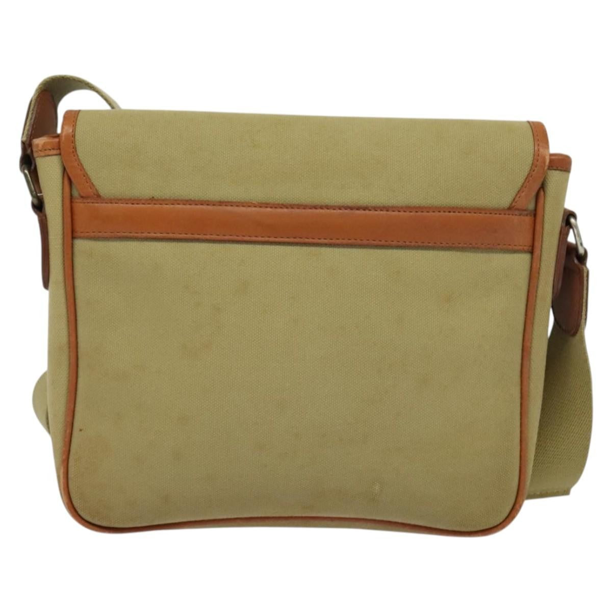 Burberry Front Pocket Messenger Bag Canvas Beige Canvas Shoulder Bag Bag (Authentic Pre-Loved)