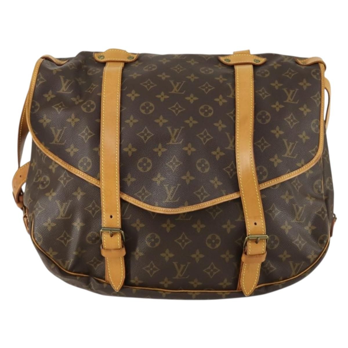 Louis Vuitton Saumur Handbag Monogram Canvas Brown Canvas Shoulder Bag Bag (Authentic Pre-Loved)
