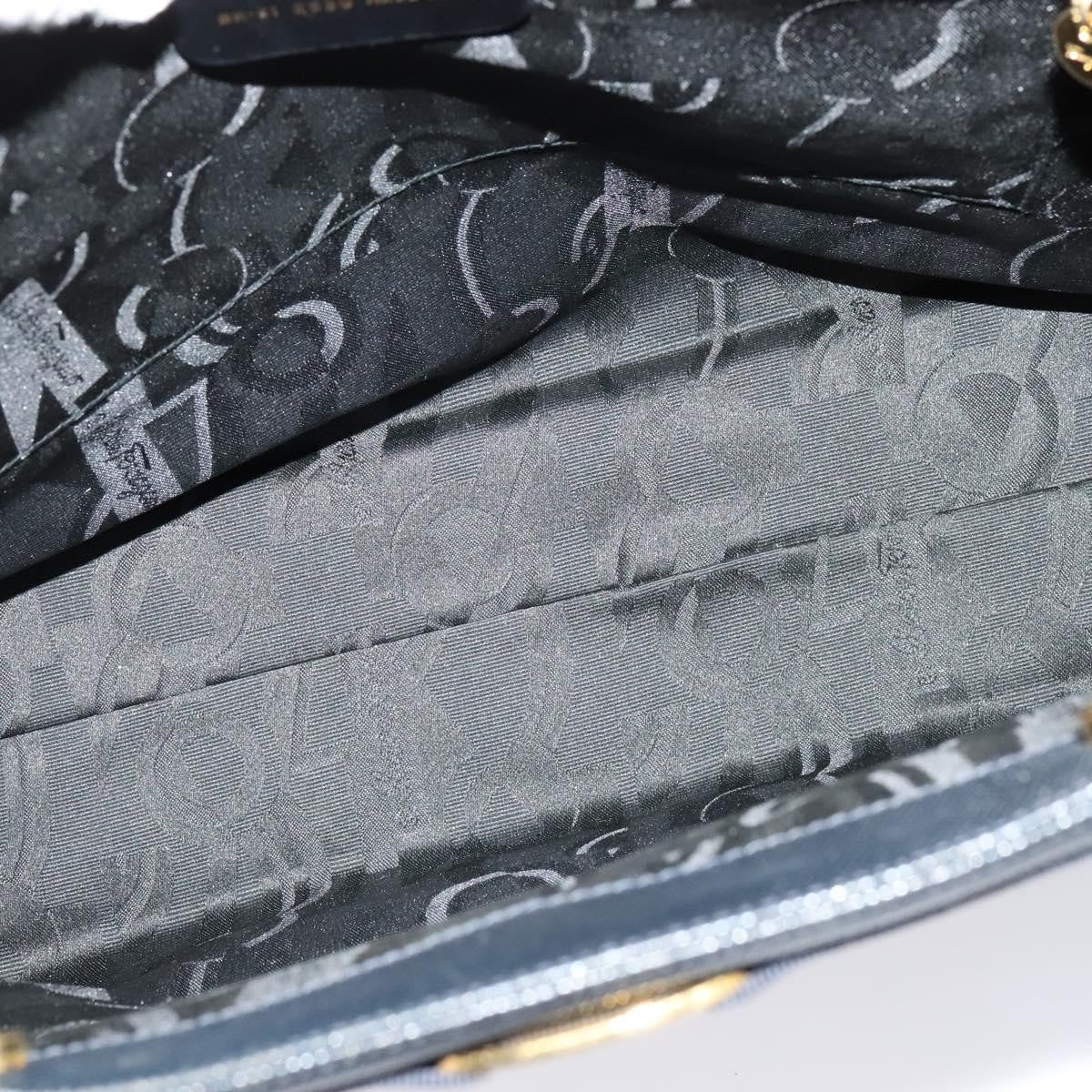 Salvatore Ferragamo Vintage Vara Bow Tote Lizard Embossed Leather Navy Leather Tote Bag Bag (Authentic Pre-Loved)